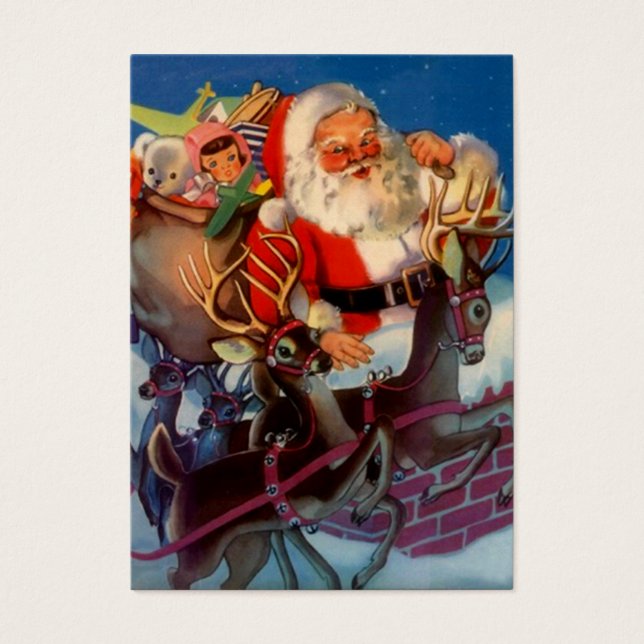 TARJETA DE LA TABLA DE LOS JUGUETES REINDEER SANTA (Frente)