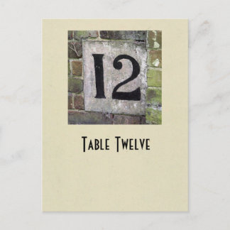 Tarjeta de la tabla del número 12 de la foto