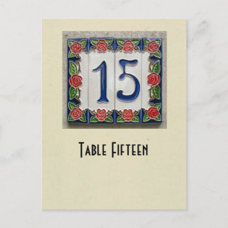 Tarjeta de la tabla del número 15 de la foto