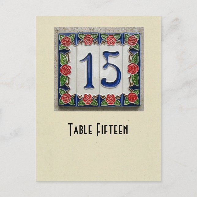 Tarjeta de la tabla del número 15 de la foto (Anverso)