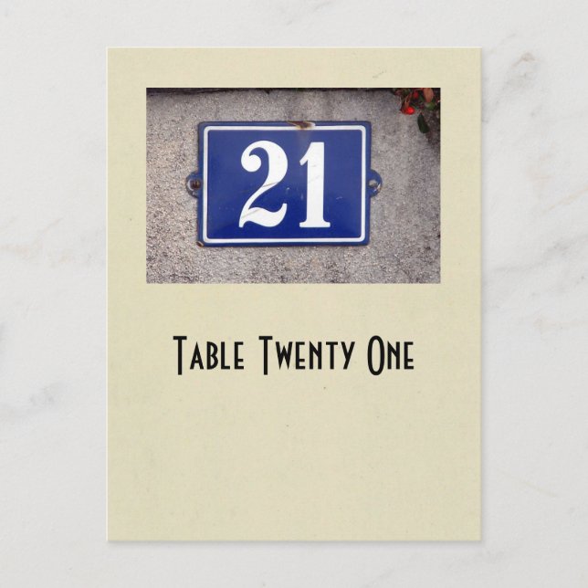 Tarjeta de la tabla del número 21 de la foto (Anverso)