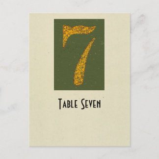 Tarjeta de la tabla del número 7 de la foto