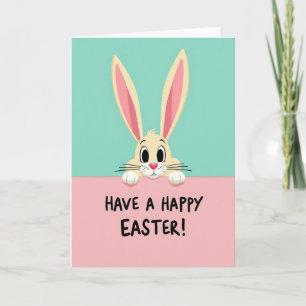 Tarjeta de la temporada de primavera Bunny Peek