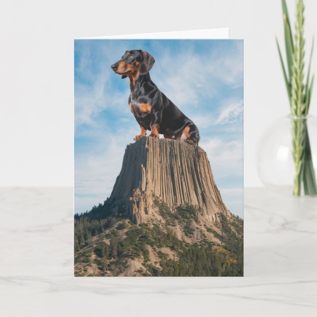Tarjeta de la Torre del Diablo Dachshund (Anverso)
