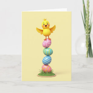 Tarjeta de la Torre del Huevo de Pollito Feliz de