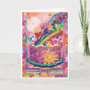 Tarjeta de la torta del feliz cumpleaños