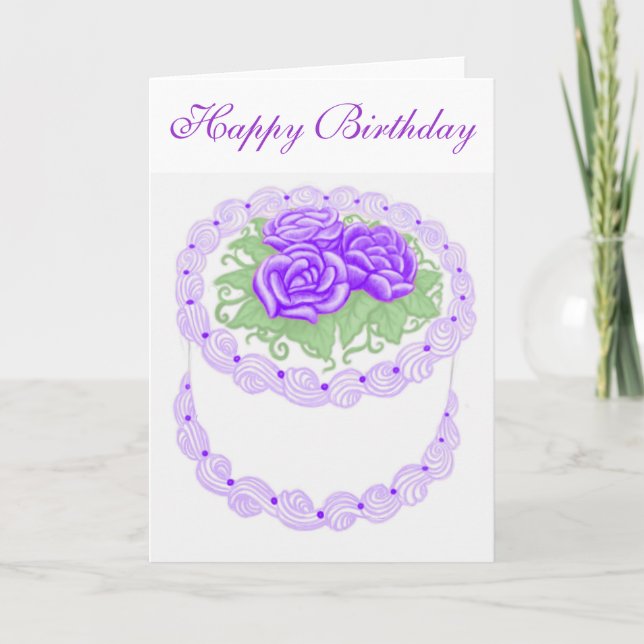 Tarjeta de la torta del feliz cumpleaños (Anverso)