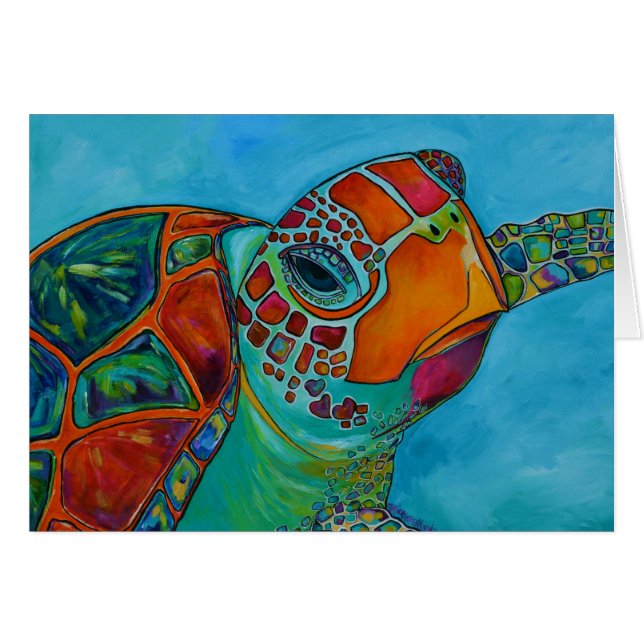 Tarjeta de la tortuga de mar (Anverso (Horizontal))