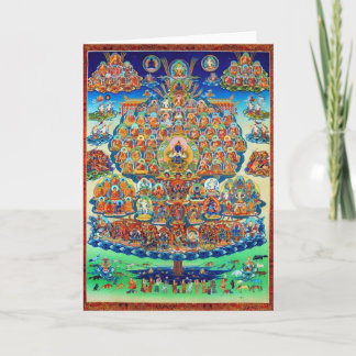tarjeta de la tradición del kagyu del árbol del