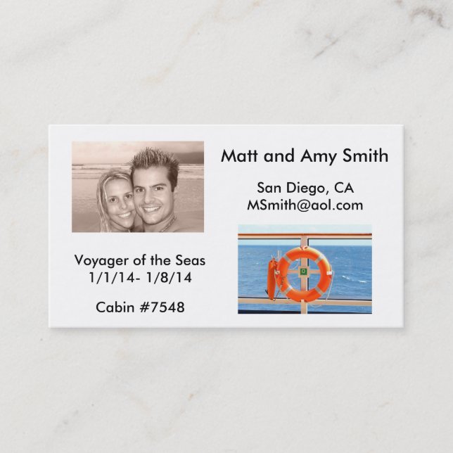 Tarjeta de la travesía (Anverso)