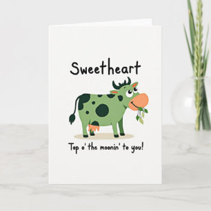 Tarjeta de la Vaca Sonriente Cariñosa