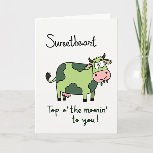 Tarjeta de la Vaca Verde Querida (Anverso)