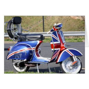 Tarjeta de la vespa de Union Jack