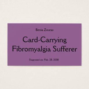 Tarjeta de la víctima del Fibromyalgia Tarjeta-Qu