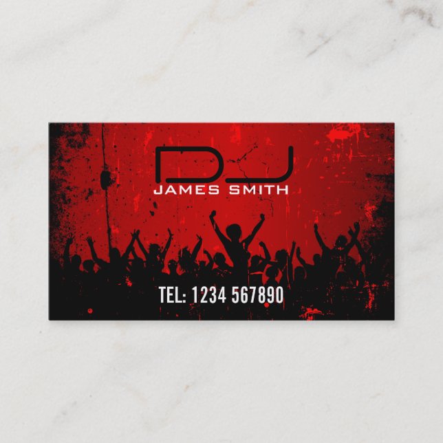 Tarjeta de la visita de DJ (Anverso)