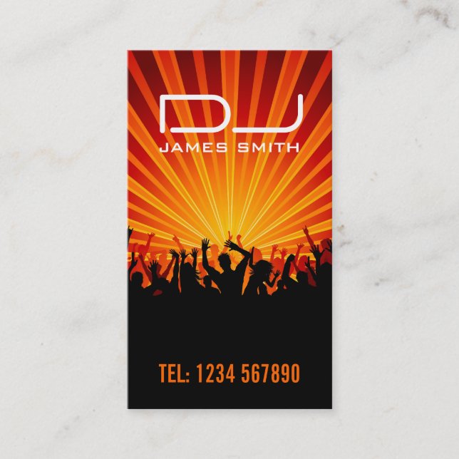 Tarjeta de la visita de DJ (Anverso)