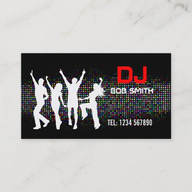 Tarjeta de la visita de DJ (Anverso)