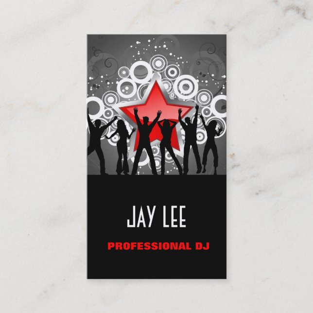 Tarjeta de la visita de DJ de la gente del fiesta (Anverso)