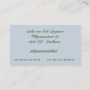 Tarjeta de la visita de Julia
