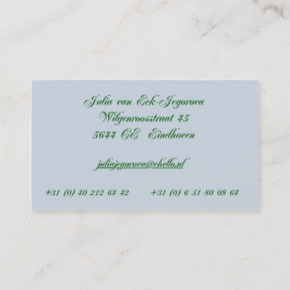 Tarjeta de la visita de Julia