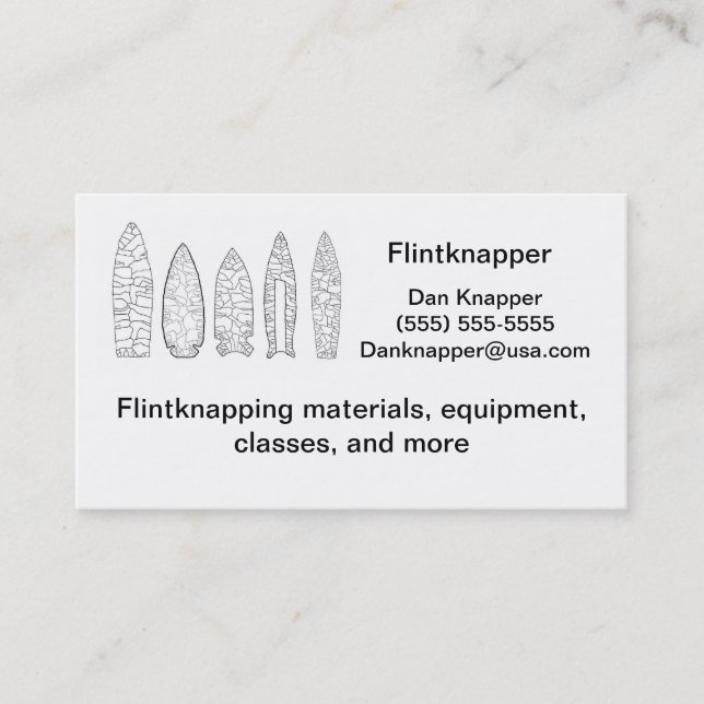 tarjeta de la visita de los flintknapper (Anverso)