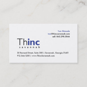 Tarjeta de la visita de Tom ThincSavannah