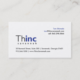 Tarjeta de la visita de Tom ThincSavannah