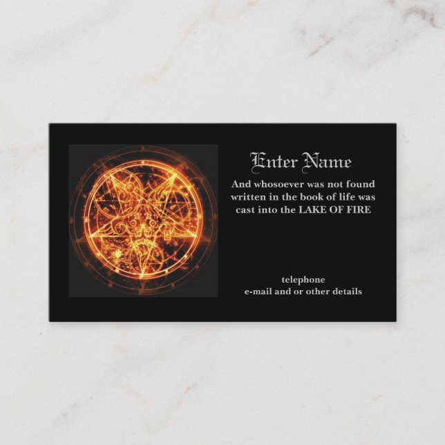 tarjeta de la visita del diablo (Anverso)