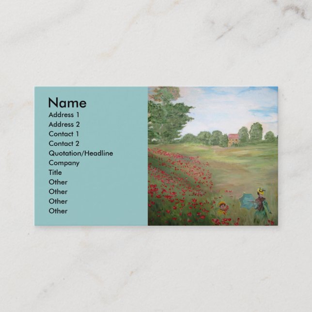 Tarjeta de la visita del marchante (Anverso)