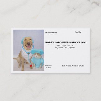Tarjeta de la visita del veterinario