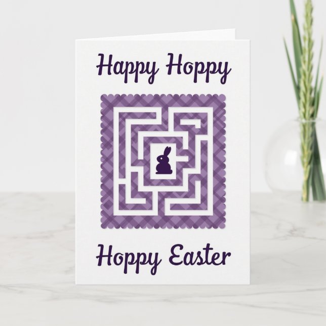 Tarjeta de Laberinto de Primavera Alegre (Anverso)