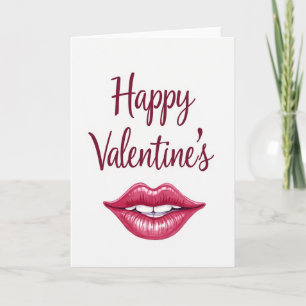Tarjeta de Labios Fuchsia Románticos