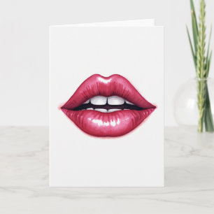 Tarjeta de Labios Rojos Simples