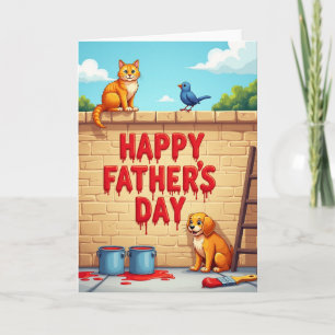 Tarjeta de ladrillo de Feliz Día del Padre