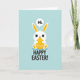 Tarjeta de Lagomorfo Oval con Lunares
