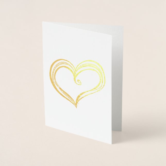 Tarjeta de lámina con boceto de corazón (Anverso)