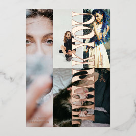 Tarjeta de lámina de graduación elegante y genial 