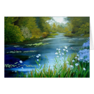 Tarjeta de las amapolas azules