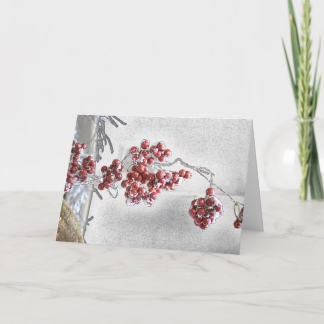 Tarjeta de las bayas del invierno del día de (Anverso)