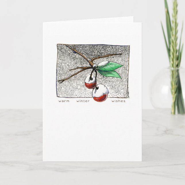 Tarjeta de las bayas I del invierno - color (Anverso)