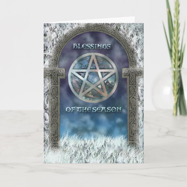 Tarjeta de las bendiciones de Yule (Anverso)