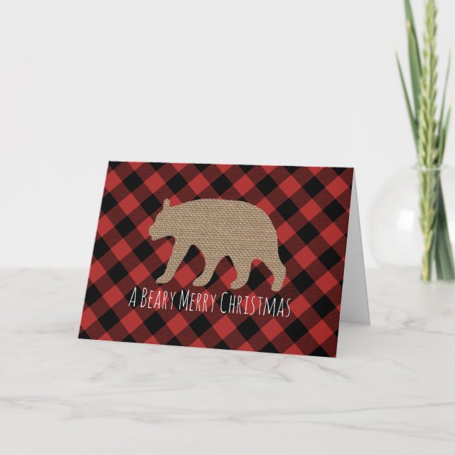 Tarjeta de las Felices Navidad de Beary (Anverso)