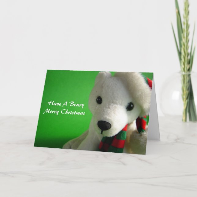 Tarjeta de las Felices Navidad de Beary (Anverso)