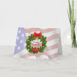 Tarjeta de las Felices Navidad de la bandera de