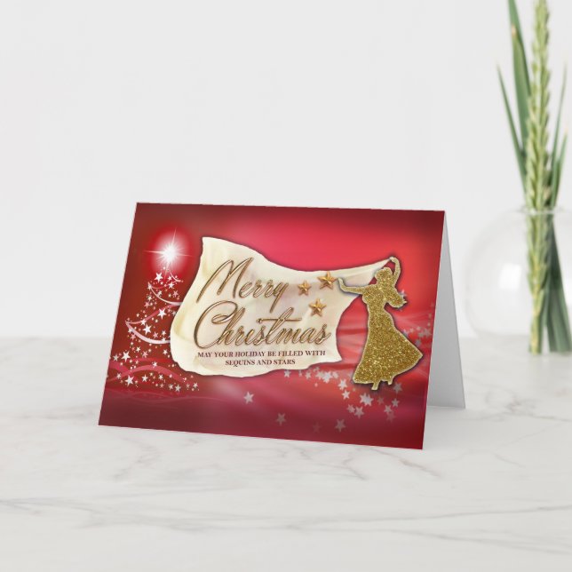 Tarjeta de las Felices Navidad de la danza de (Anverso)