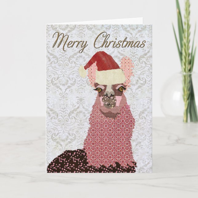 Tarjeta de las Felices Navidad de la llama del (Anverso)
