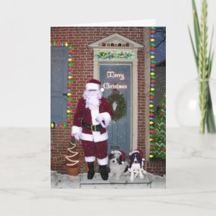 Tarjeta de las Felices Navidad de Santa y de los