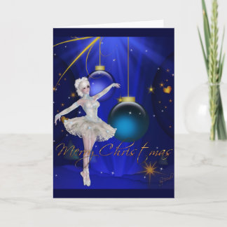 Tarjeta de las Felices Navidad del bailarín 2/Blue