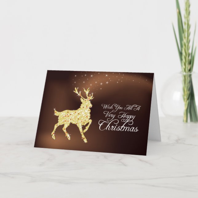 Tarjeta de las felices Navidad del reno (Anverso)