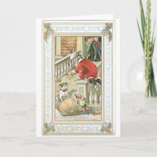 Tarjeta de las Felices Navidad del vintage - la